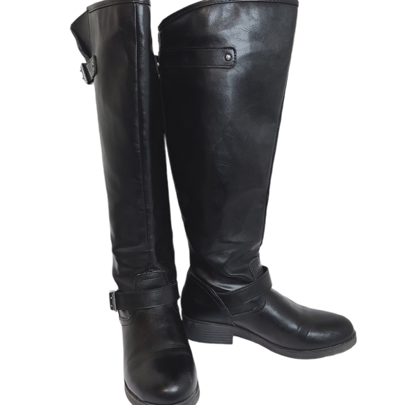 Madden Girl Black Marrca Knee High Riding Boots - Picture 3 of 15